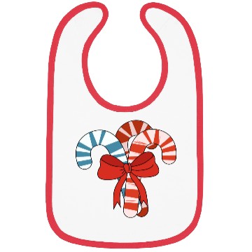 Discover Candy Cane Christmas Bow Bibs