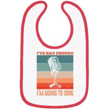 Discover Funny singer microphone saying motif Bibs