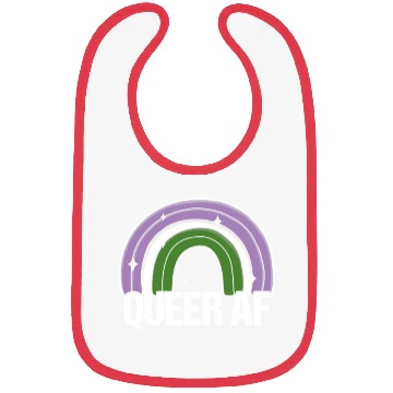 Discover Queer AF Genderqueer Pride Flag Rainbow Bibs