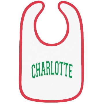 Discover Charlotte Varsity Style Green Text Bibs