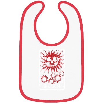 Discover The Sun Blood Red Skeleton Skull Tarot Card Bibs