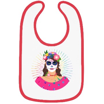 Discover Dia De Los Muertos Bibs, Little Girl Sugar Skull