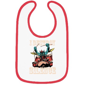 Discover I Destroy Silence Drummer Band Music Beat Drum Bibs