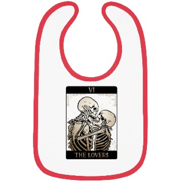Discover Tarot Card The Lovers Occult Skeleton Skull Witch Bibs