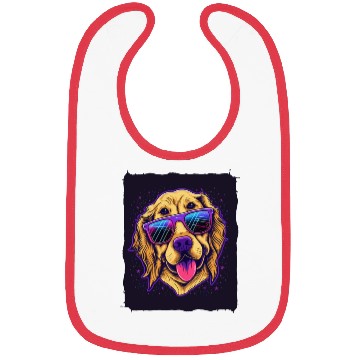 Discover Golden Retriever Dog with Sunglasses Bibs