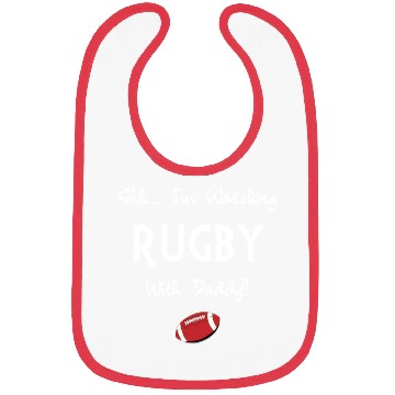 Discover Shh I'm Watching rugby With Daddy Bibs