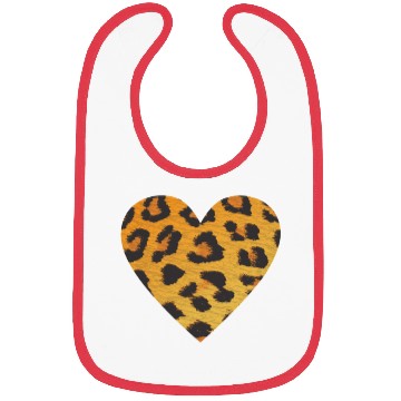 Discover Heart Leopard Print Bibs