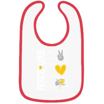 Discover Mailman Bibs, Peace Love Deliver Mailbox Bibs,