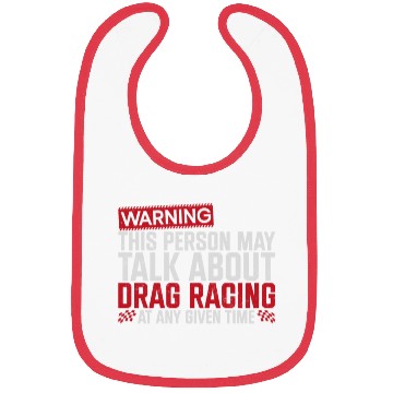 Discover Drag Racing Race Car Warning This Bibs