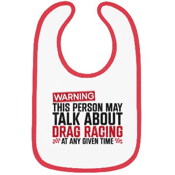 Discover Drag Racing Race Car Warning This Bibs