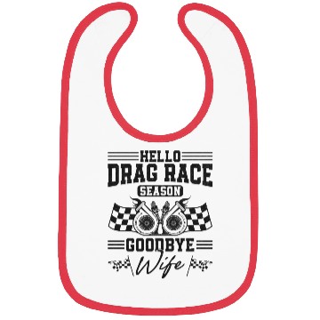 Discover Drag Racing Race Car Husband Bibs