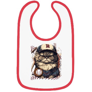 Discover Funny Cat Baseball - cat playing baseball Bibs