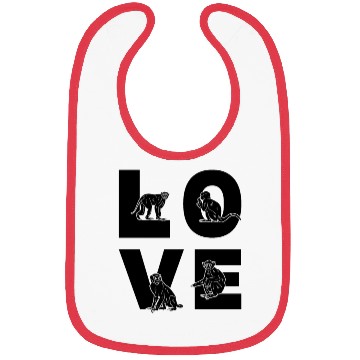 Discover Monkey LOVE Orangutan Monkeys - Cute Monkeys Bibs