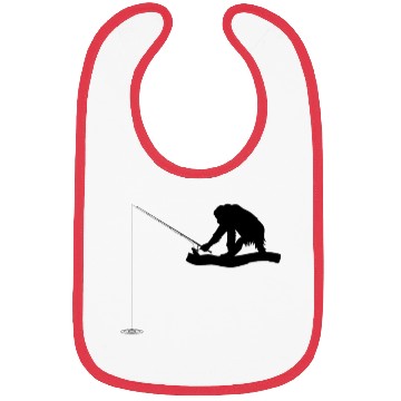 Discover Fishing Monkey Orangutan Monkey Funny Monkey Bibs