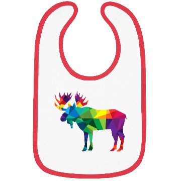 Discover Moose Colorful Low Poly Art HUNTING Theme - Hunter Bibs