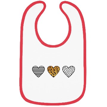 Discover Three Hearts, Leopard Print, Dot, Stripe Bibs