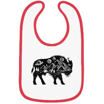 Discover Space and outdoor bison silhouette Bibs