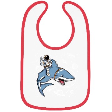 Discover Astronaut riding shark in space Bibs