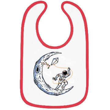 Discover Astronaut flying kite on moon Bibs