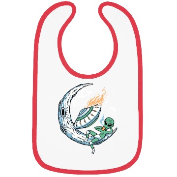 Discover Alien lounging on moon coffee Bibs