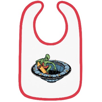 Discover Alien skateboarding on spaceship Bibs