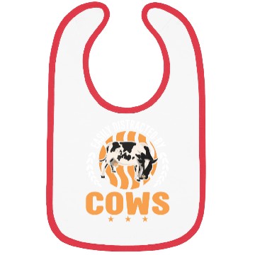 Discover Easily Distracted By Cows Cow Cattle Breeder Bibs