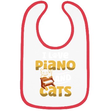 Discover I Love Piano And Cats Musician Pianist Cat Kitty Bibs