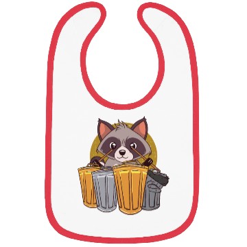 Discover Raccoon Playing Drums Using Trash Cans - Funny Bibs