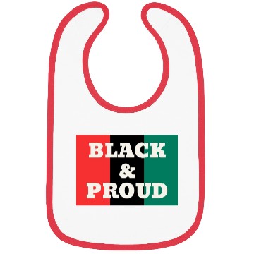 Discover Black and Proud on a Red, Black, and Green Colors Bibs
