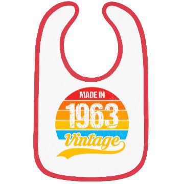 Discover 60 Years Vintage 1963 Retro 60th Birthday Bibs