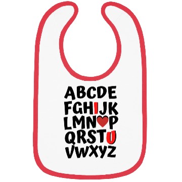 Discover Valentines Day Alphabet ABC Toddler Kids Bibs