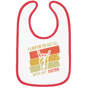 Discover Vintage Metal With Sister Metal Kid Music Lover Bibs