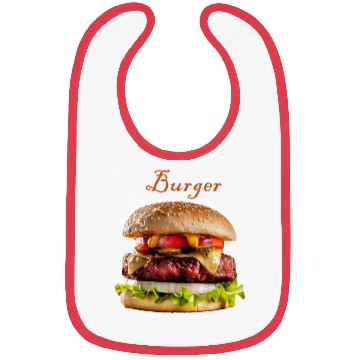 Discover Black and realistic Burger menu Bibs
