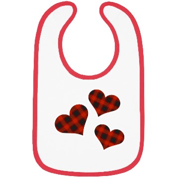 Discover Buffalo Plaid Hearts Bibs