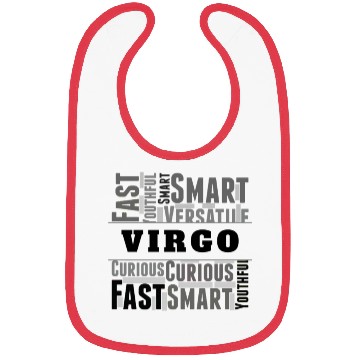 Discover Virgo Zodiac Star Sign Word Cloud Square Monochrom Bibs