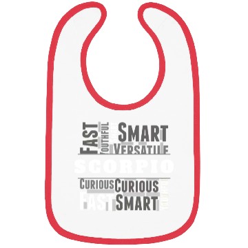 Discover Scorpio Zodiac Star Sign Word Cloud Square Monochr Bibs