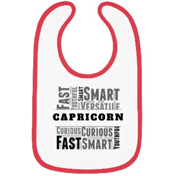 Discover Capricorn Zodiac Star Sign Word Cloud Square Monoc Bibs
