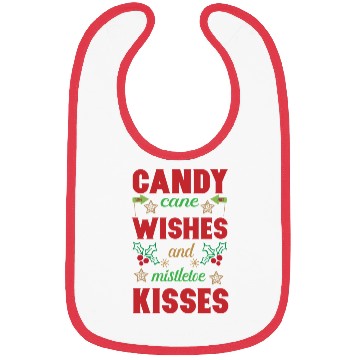 Discover Candy cane wishes and mistletoe kisses Bibs
