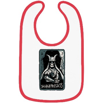 Discover The High Priestess Skeleton Skull Tarot Card Bibs