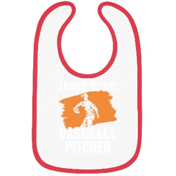 Discover Be Nice To The Baseball Pitcher Hobby Player Bibs