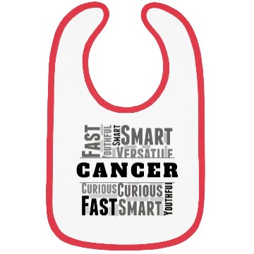 Discover Cancer Zodiac Star Sign Word Cloud Square Monochro Bibs