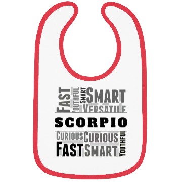 Discover Scorpio Zodiac Star Sign Word Cloud Square Monochr Bibs