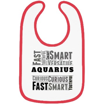 Discover Aquarius Zodiac Star Sign Word Cloud Square Monoch Bibs