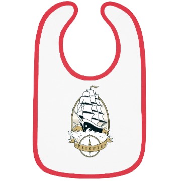 Discover Old school ship waves sea sailing Old school ship Bibs