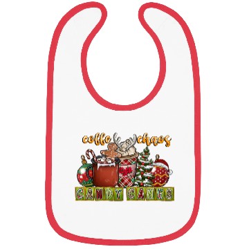 Discover Coffe Chaos Candy Canes Bibs