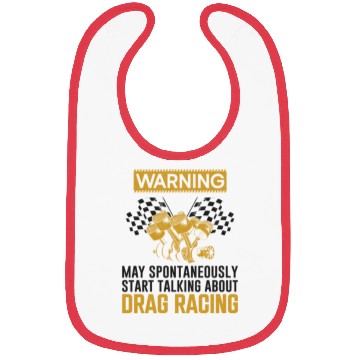 Discover Drag Racing Race Car Warning May Bibs