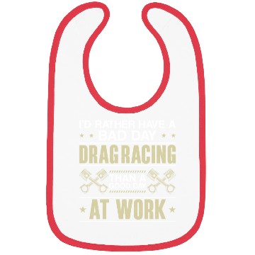 Discover Drag Racing Race Car I'd Rather Bibs