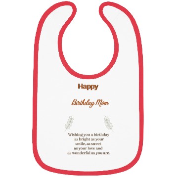 Discover Beige Simple Aesthetic Happy Birthday Mom Bibs