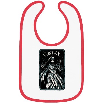 Discover Justice Skeleton Skull Tarot Card Bibs