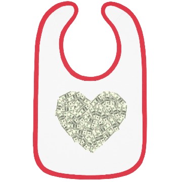 Discover US dollar heart shape, love money Bibs